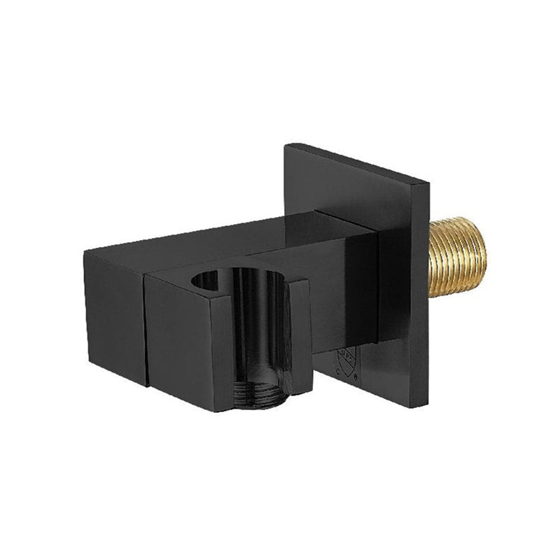 Devon Hand Shower Holder Connector - Wall Mount - 3" Brass/Matt Black
