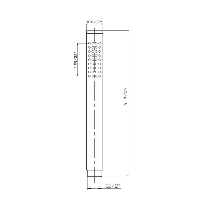 Metro Hand Shower Column Set - Wall Mount - 2" Brass/Polished Nickel