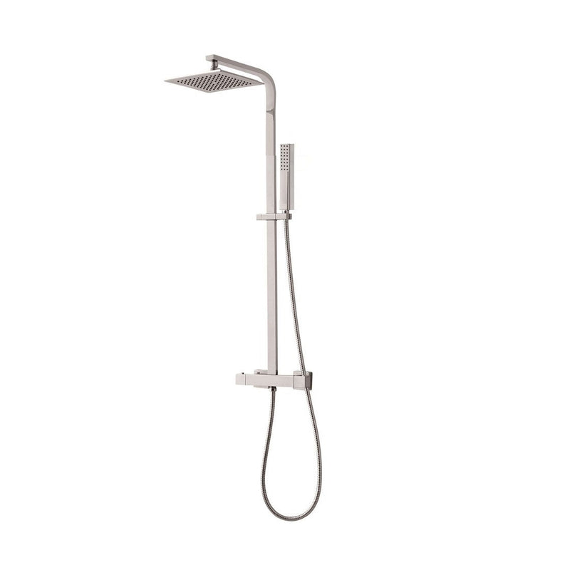 Devon Thermostatic Shower Column - Wall Mount - 8" Brass/Brushed Nickel (Final Sale)