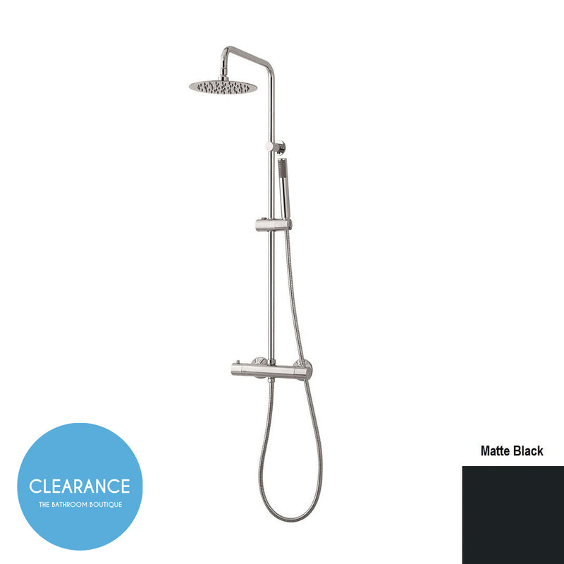 Metro Thermostatic Shower Column - Wall Mount - 8" Brass/Matt Black (Final Sale)