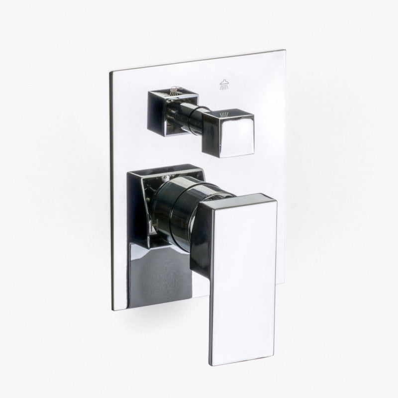 Devon 2-Way Shower Set With Hand Shower Set - Ceiling Mount - 12" Brass/Polished Chrome