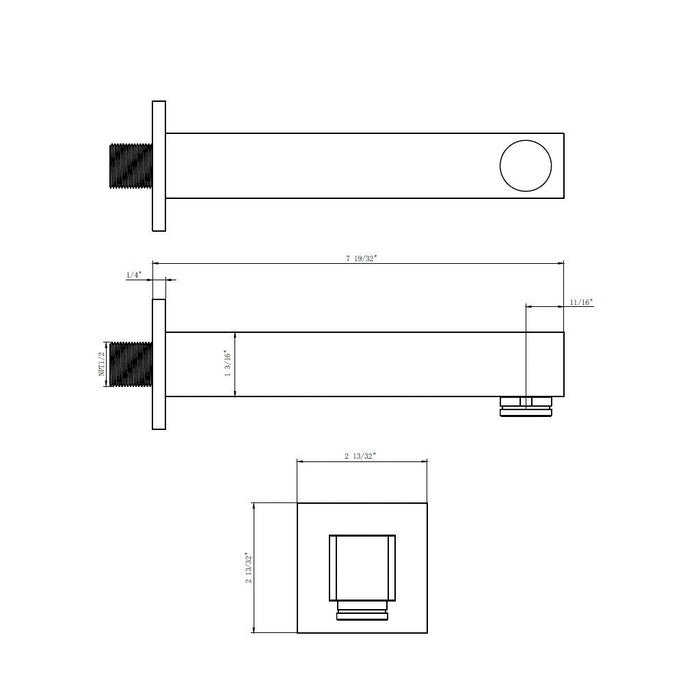 Devon 2-3 Way Thermostatic Trim Complete Shower Set - Wall Mount - 12" Brass/Polished Chrome