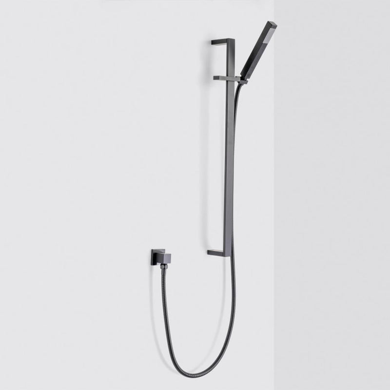 Devon 2-3 Way Shower Set With Hand Shower Column Set - Flush Mount - 12" Brass/Matt Black