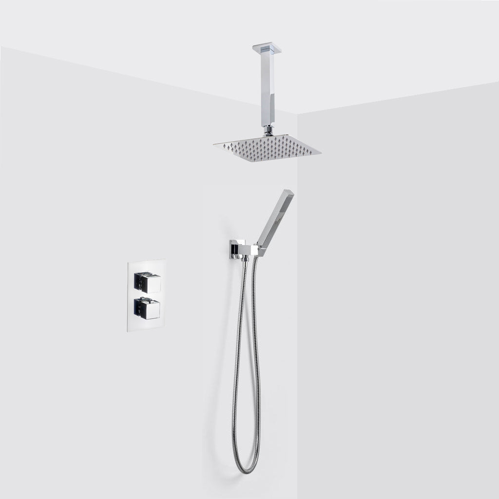 Devon 2-3 Way Shower Set With Hand Shower Set - Ceiling Mount - 8"