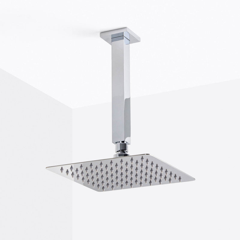 Devon 2-3 Way Shower Set With Hand Shower Set- Ceiling Mount - 8" Brass/Polished Chrome