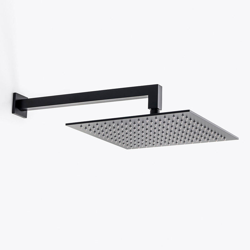 Devon 2 Way Pressure Balance Complete Shower Set - Wall Mount - 12" Brass/Matt Black