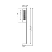 A technical dimension drawing of a rectangular black vent or grille component, shown in side view with measurement labels and arrows on a white background.