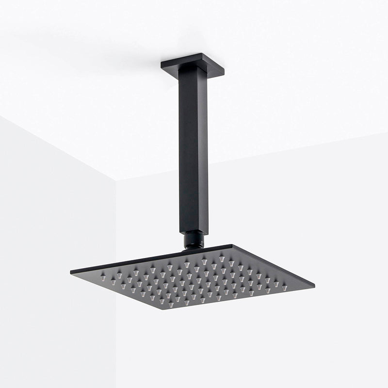 Devon 2 Way Pressure Balance Complete Shower Set - Ceiling Mount - 8" Brass/Matt Black