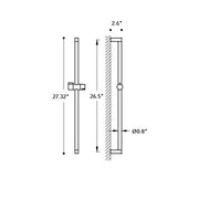 Metro 2-Way Sliding Bar And Recessed Head Included Complete Shower Set - Ceiling Mount - 12" Brass/Polished Chrome