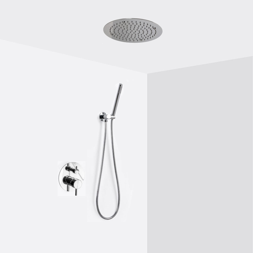 Metro 2 Way Thermostatic Complete Shower Set - Flush Mount - 12"