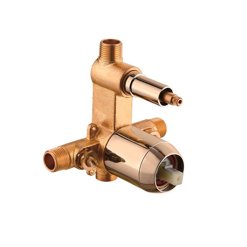 Metro 2-Way Pressure Balance Trim Complete Shower Set - Wall Mount - 8" Brass/Polished Nickel