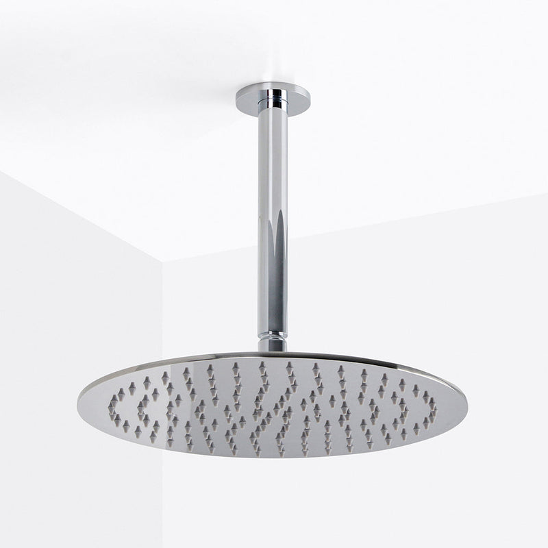 Metro 3-Way Thermostatic Trim Complete Shower Set - Ceiling Mount - 12" Brass/Polished Chrome