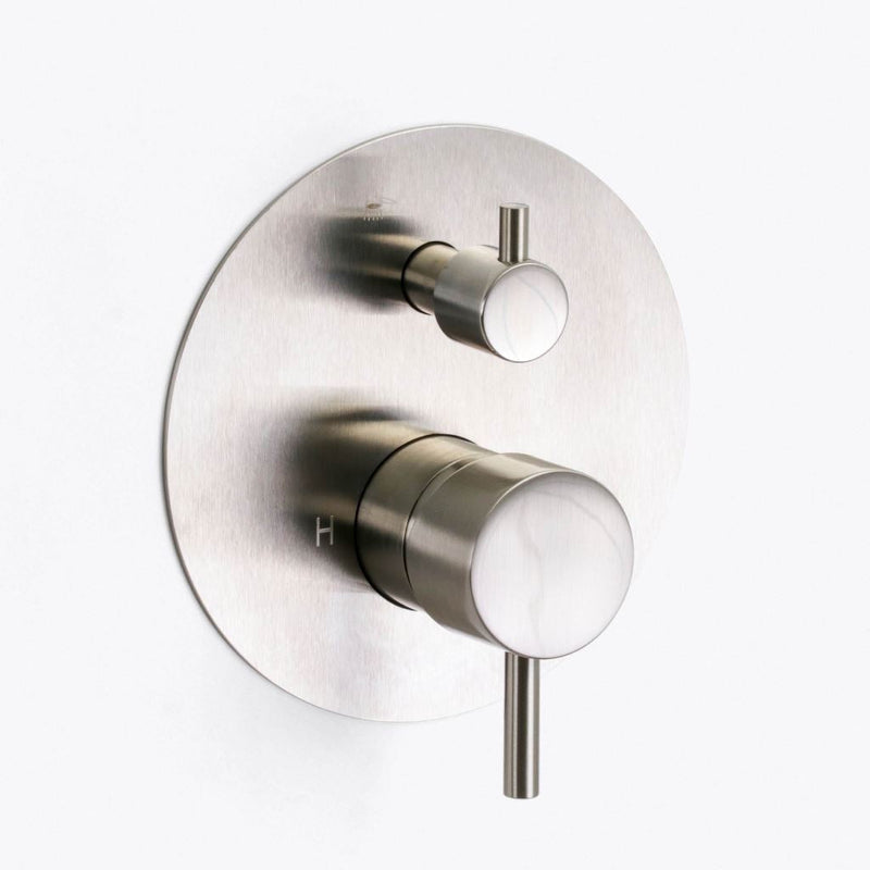 Metro 2-Way Pressure Balance Trim Complete Shower Set - Wall Mount - 8" Brass/Brushed Nickel