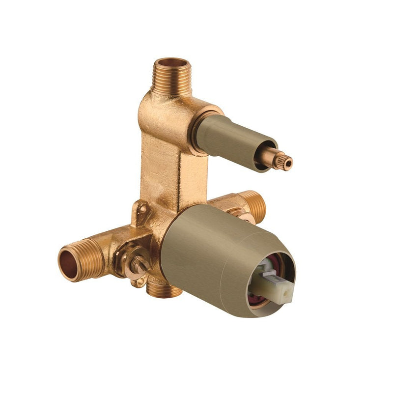Metro 2-Way Pressure Balance Trim Complete Shower Set - Wall Mount - 8" Brass/Satin Brass