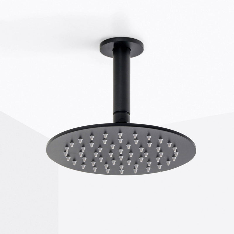 Metro 2-3 Way Thermostatic Trim Complete Shower Set - Wall Mount - 8" Brass/Matt Black