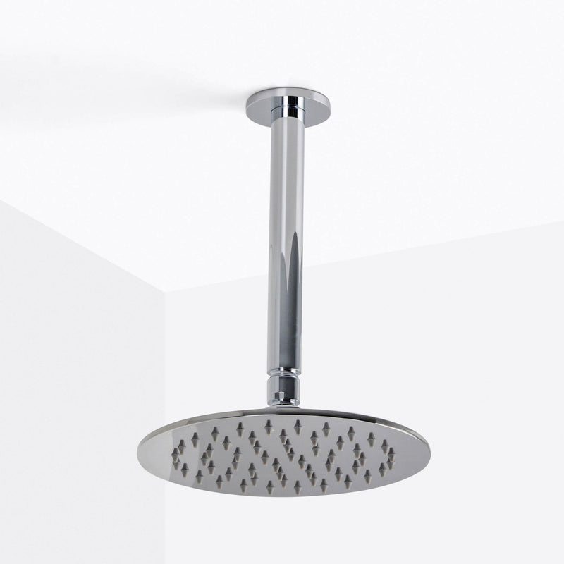 Metro 2-3 Way Thermostatic Trim Complete Shower Set - Ceiling Mount - 8" Brass/Polished Chrome