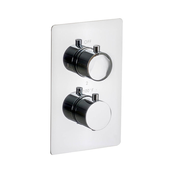 Metro 2-3 Way Thermostatic Trim Complete Shower Set - Ceiling Mount - 8" Brass/Polished Chrome