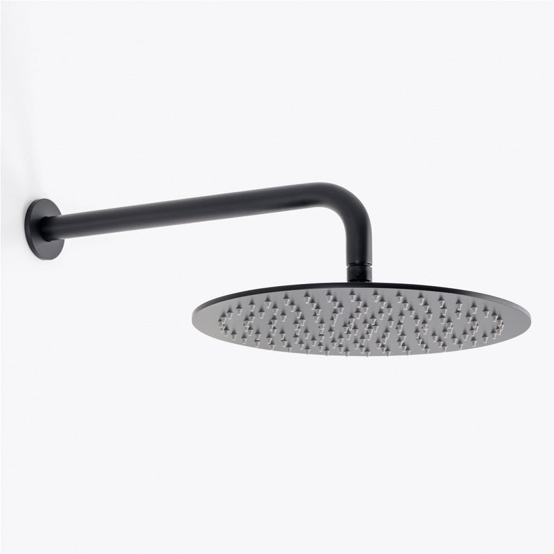 Metro 2-3 Way Thermostatic Trim Complete Shower Set - Wall Mount - 12" Brass/Matt Black