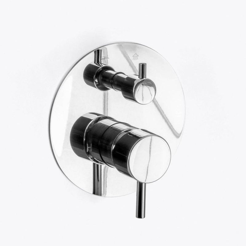 Metro 2-Way Pressure Balance Trim Complete Shower Set - Wall Mount - 12" Brass/Polished Chrome