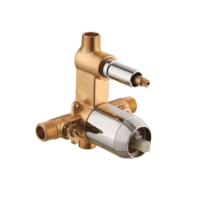 Metro 2-Way Pressure Balance Trim Complete Shower Set - Wall Mount - 12" Brass/Polished Chrome