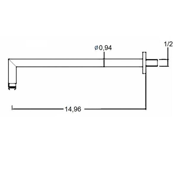 Metro 2-Way Pressure Balance Trim Complete Shower Set - Wall Mount - 12" Brass/Polished Chrome