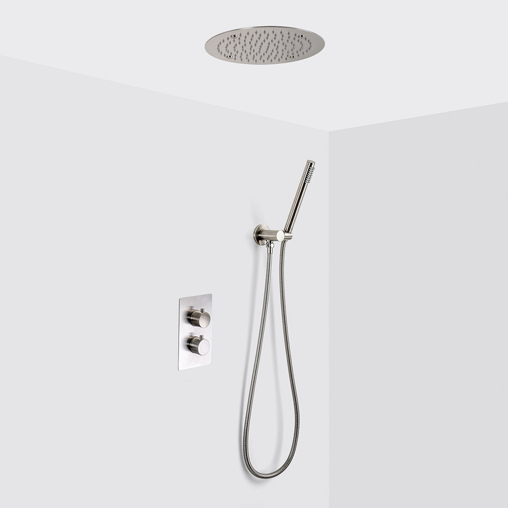 Metro 2 Way Thermostatic Complete Shower Set - Ceiling Mount - 16"