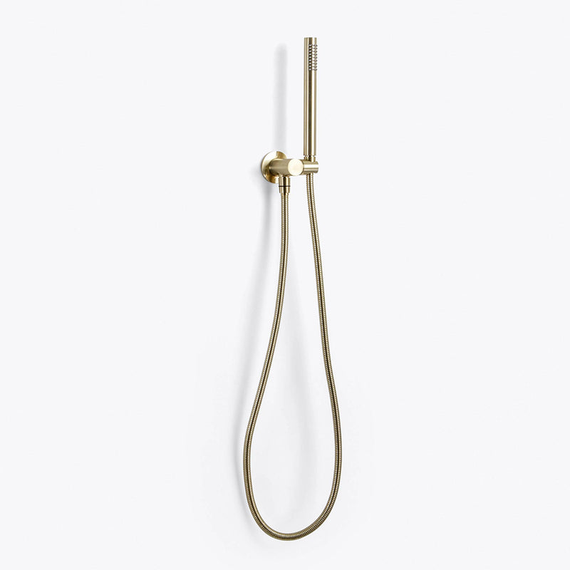 Metro 3 Way Thermostatic Complete Shower Set - Ceiling Mount - 12" Brass/Satin Brass