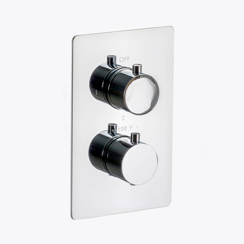 Metro 3 Way Thermostatic Complete Shower Set: 12" Ceiling & 4" Wall Mount Shower Heads with Handheld - Brass/Polished Chrome