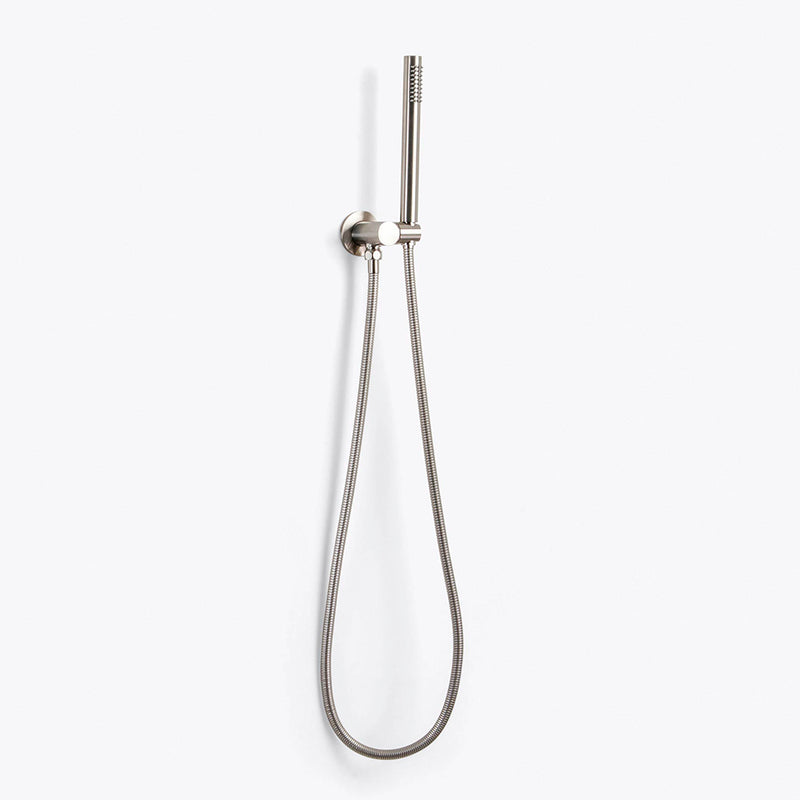 Metro 3 Way Thermostatic Complete Shower Set: 12" Ceiling & 4" Wall Mount Shower Heads with Handheld - Brass/Brushed Nickel