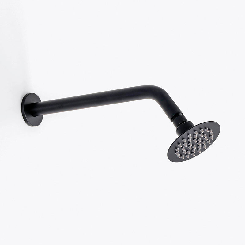 Metro 3 Way Thermostatic Complete Shower Set: 12" Ceiling & 4" Wall Mount Shower Heads with Handheld - Brass/Matt Black