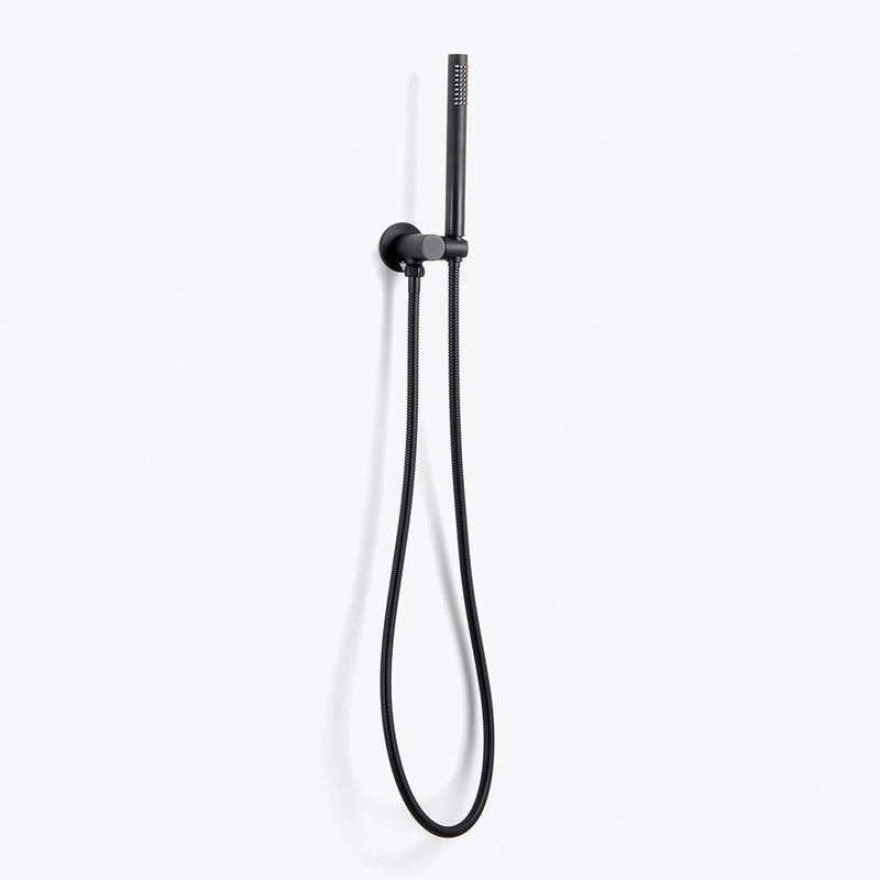 Metro 3 Way Thermostatic Complete Shower Set: 12" Ceiling & 4" Wall Mount Shower Heads with Handheld - Brass/Matt Black