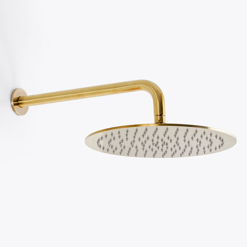 Metro 3 Way Thermostatic Complete Shower Set - Wall Mount - 12" Brass/Satin Brass