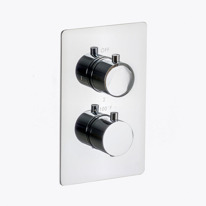 Metro 3 Way Thermostatic Complete Shower Set - Wall Mount - 12" Brass/Polished Chrome