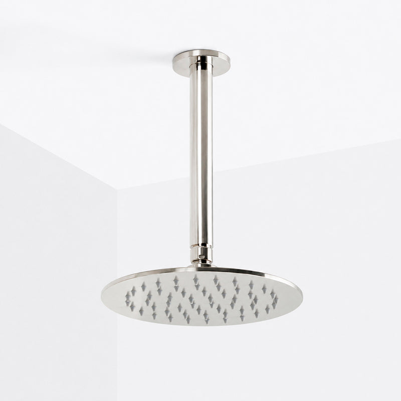Metro 2 Way Pressure Balance Complete Shower Set - Ceiling Mount - 8" Brass/Polished Nickel