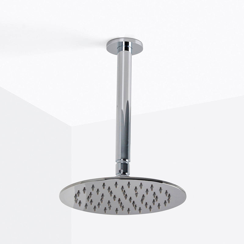 Metro 2 Way Pressure Balance Complete Shower Set - Ceiling Mount - 8" Brass/Polished Chrome