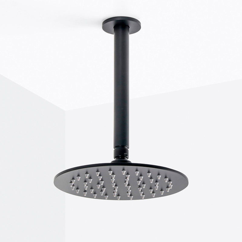 Metro 2 Way Pressure Balance Complete Shower Set - Ceiling Mount - 8" Brass/Matt Black