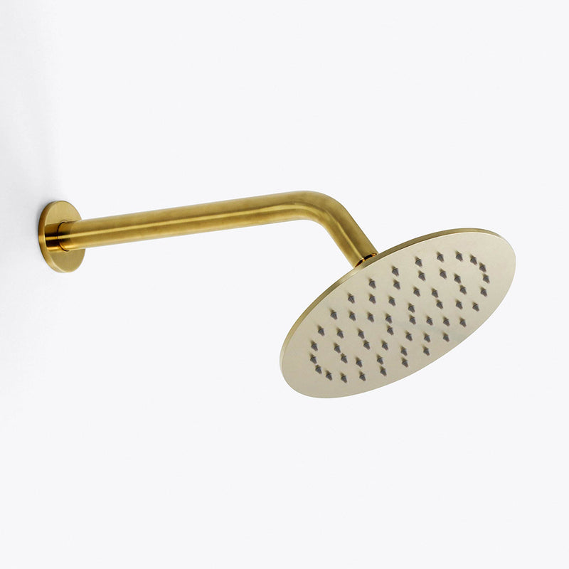Metro 45 Degrees Shower Arm - Wall Mount - 12" Brass/Satin Brass