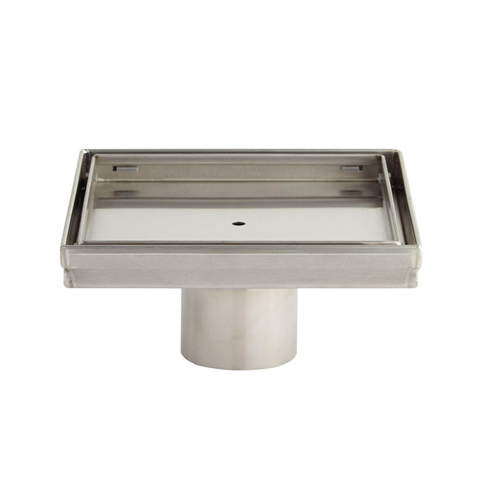 Shower Complements Tile-In Square Shower Drain - Floor Mount - 6" Stainless Steel/Tile