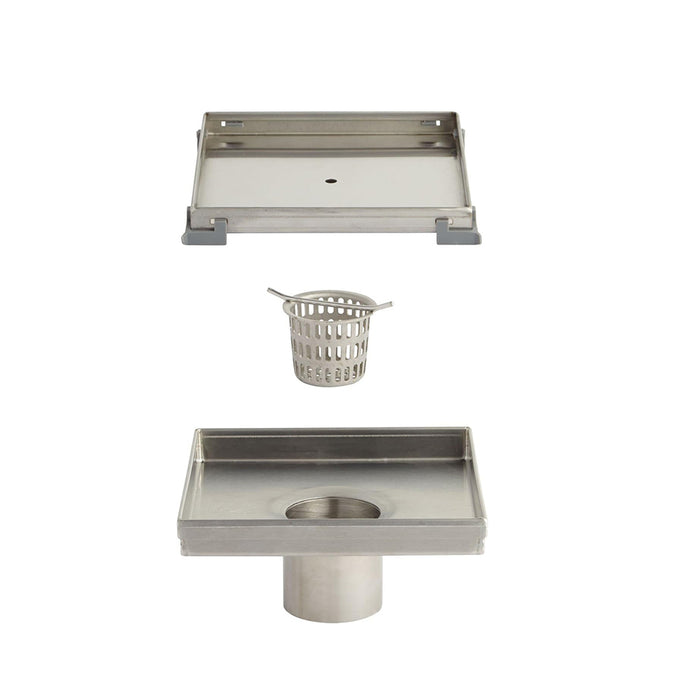 Shower Complements Tile-In Square Shower Drain - Floor Mount - 6" Stainless Steel/Tile