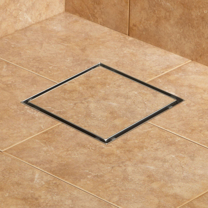 Shower Complements Tile-In Square Shower Drain - Floor Mount - 6" Stainless Steel/Tile