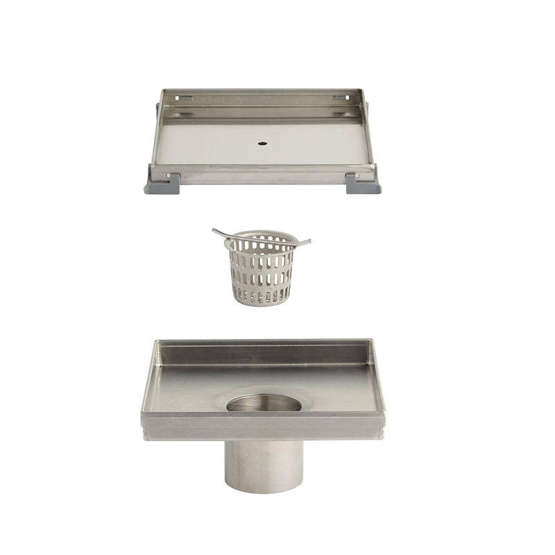 Shower Complements Tile-In Shower Drain - Floor Mount - 4" Stainless Steel/Brushed Stainless Steel