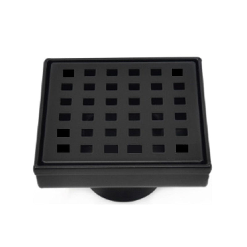 Shower Complements Grid Shower Drain - Floor Mount - 4" Stainless Steel/Matt Black