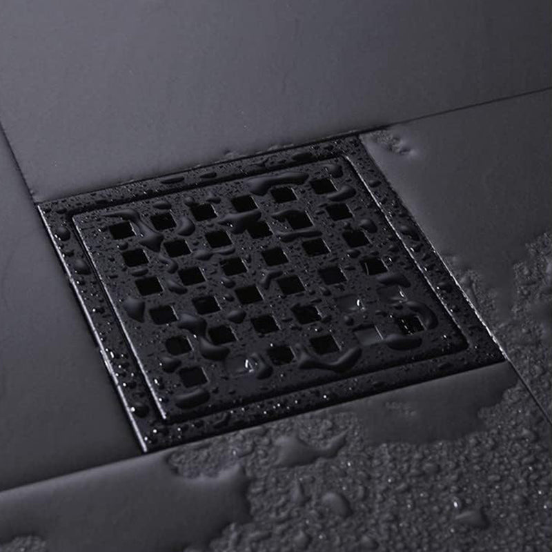 Shower Complements Grid Shower Drain - Floor Mount - 4" Stainless Steel/Matt Black