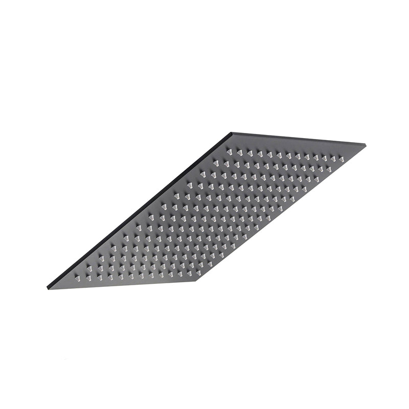 Devon Sharp Nozzles Shower Head - Wall Or Ceiling Mount - 12" Stainless Steel/Matt Black