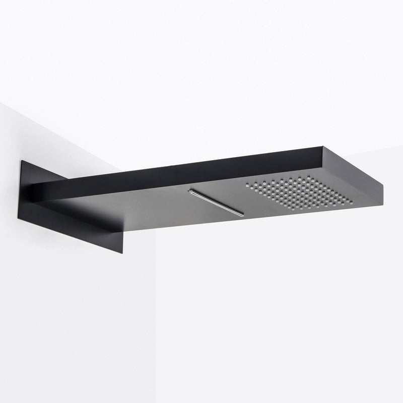 Devon Double Function Shower Head - Wall Mount - 9" Stainless Steel/Matt Black