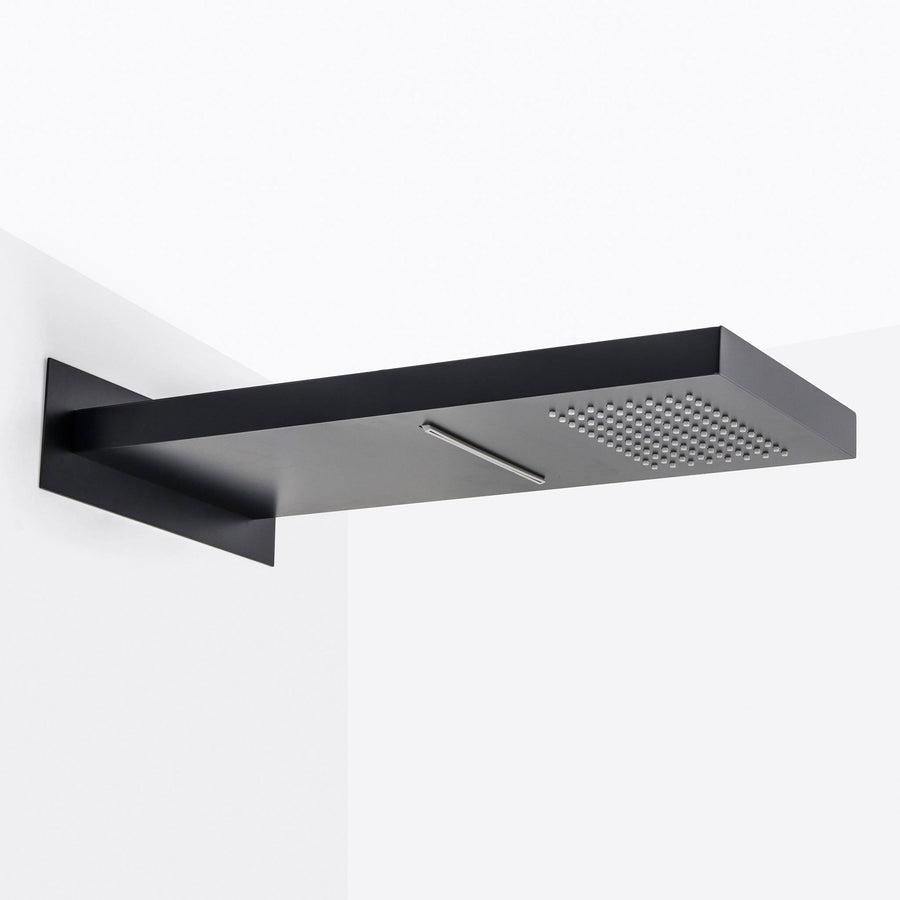 Devon Double Function Shower Head - Wall Mount - 9" Stainless Steel/Matt Black