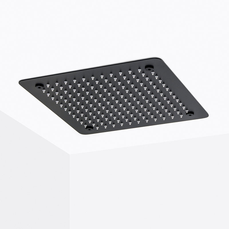 Devon Recessed Shower Head - Flush Mount - 16" Stainless Steel/Matt Black