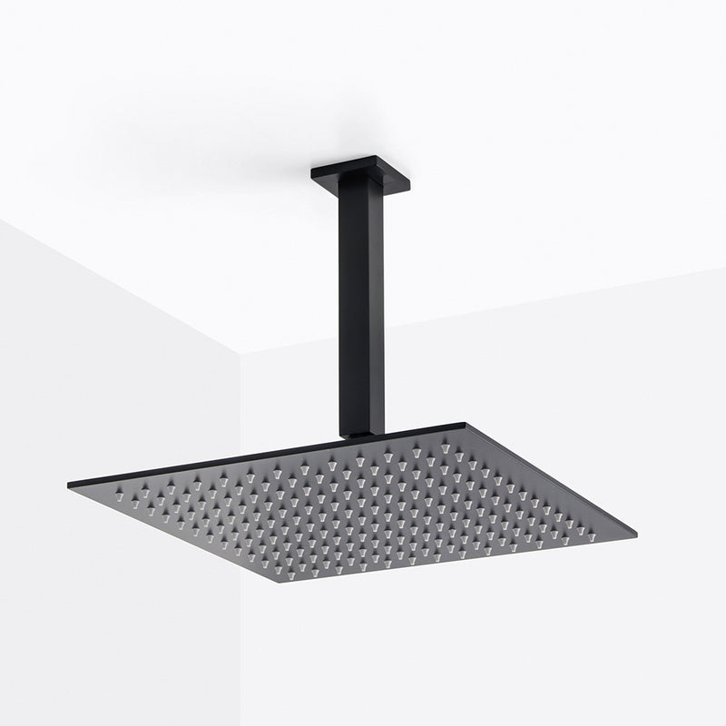 Devon Complete Square Shower Head - Ceiling Mount - 12" Brass/Matt Black