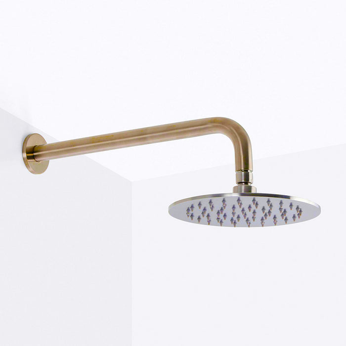 Metro Complete Round Shower Head - Wall Mount - 8" Brass/Polished Nickel