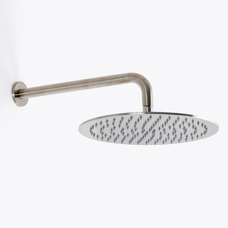 Metro Complete Round Shower Head - Wall Mount - 12" Brass/Brushed Nickel